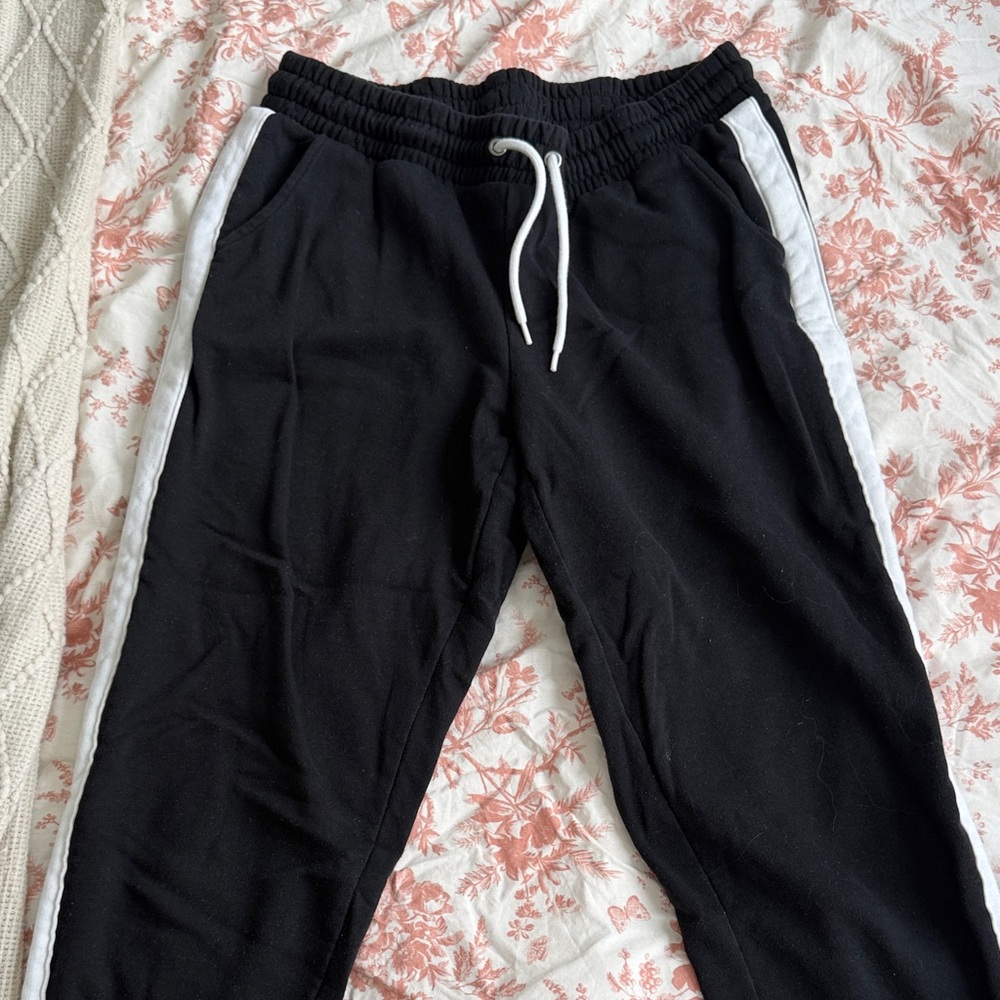 Black and White Jogger Pants